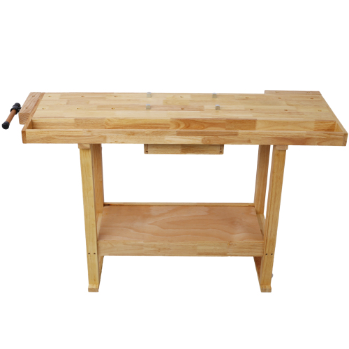 55-Inch Wood Workbench - Wooden Workbench for Garage Workshop and Home、、eastwooduniform