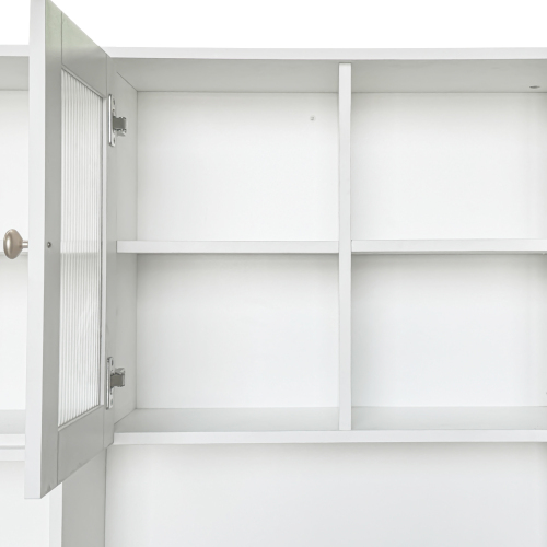 Home Office Computer Desk with Hutch, Antiqued White finish、、casual