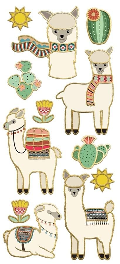  Decorative Stickers - Llamas Faux Enamel、mySite、ghnorth