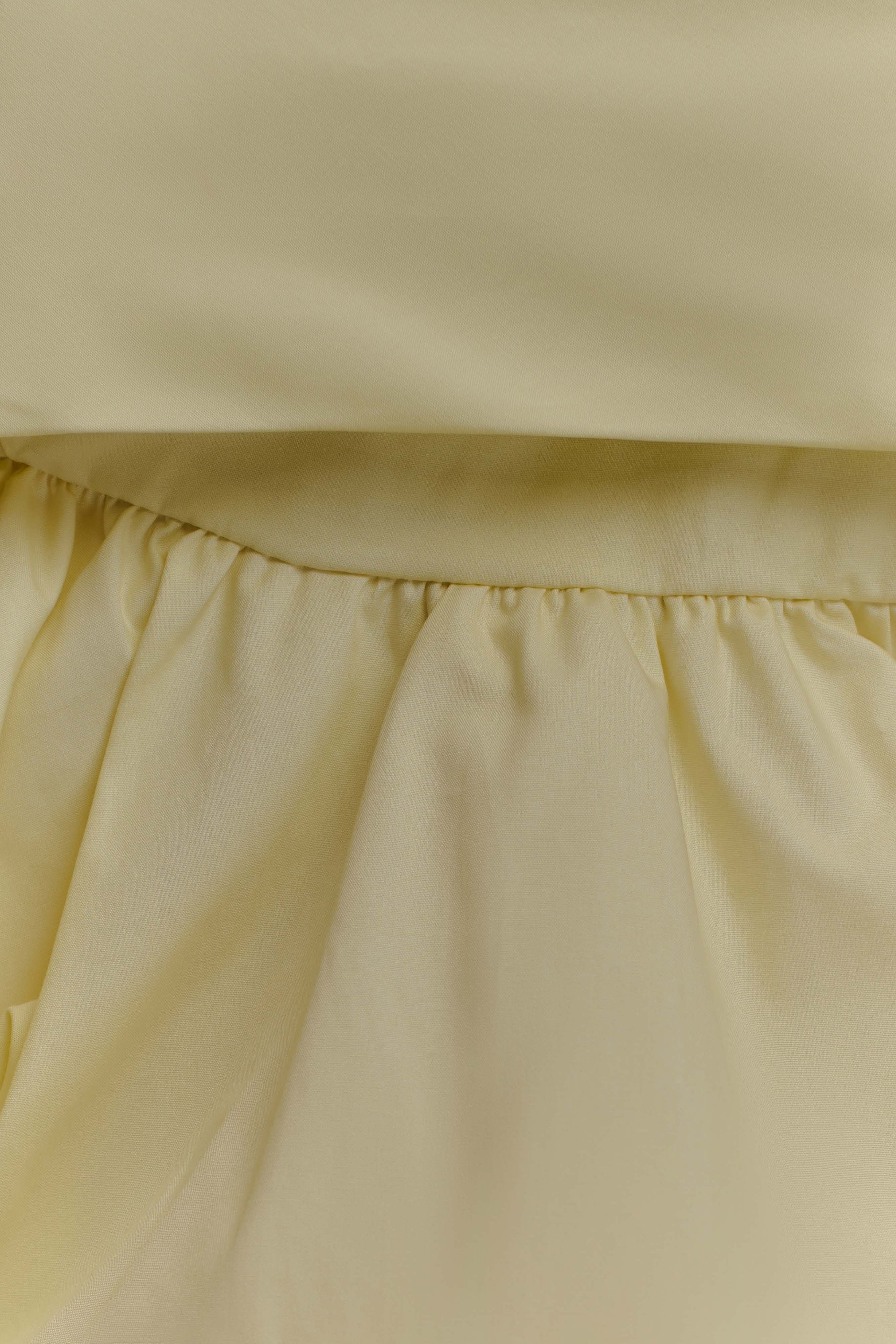 Amirah Strapless Bubble Crop Top - Lemon、mySite、solidvoid