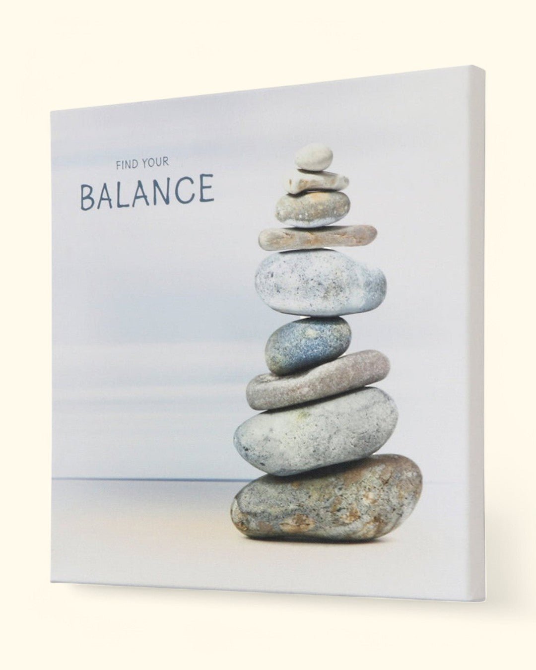 Find Your Balance Zen Cairn Stacked Rocks Canvas Print Wall Art、mySite、topwebapps