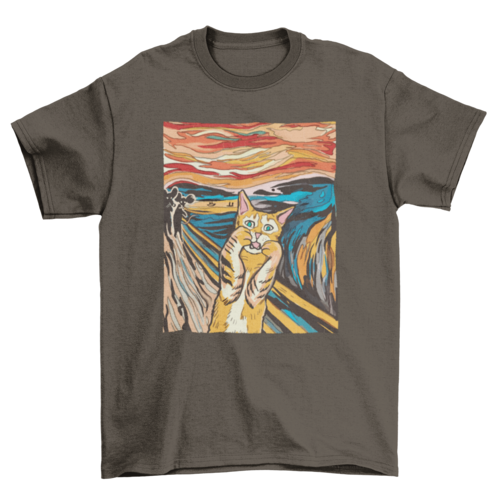 The Scream Parody Cat T-Shirt、mySite、camillekostekn