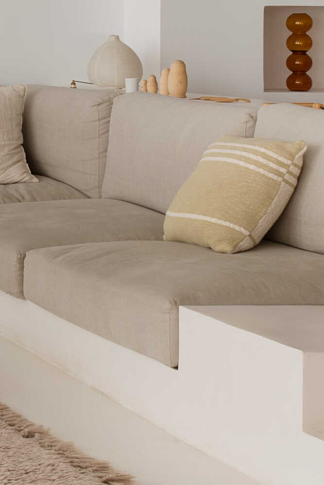 KNITTED CUSHION DUETTO OLIVE - NATURAL、mySite、gigharbornorthrealestate