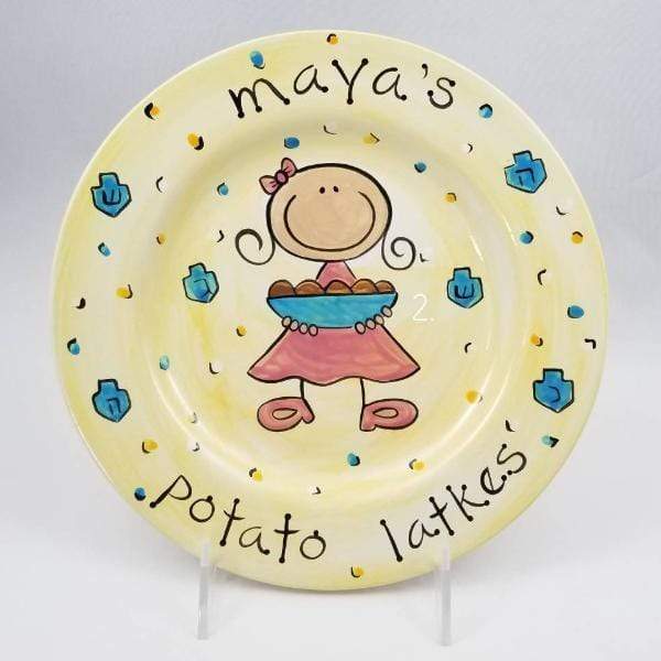 Personalized Potato Latkes Hanukkah Plate: Feminine, Masculine or Gender Neutral、mySite、topwebapps
