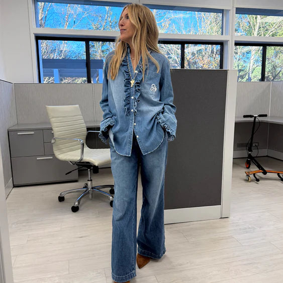 Kerri Rosenthal Molly Denim Shirt、mySite、noshort