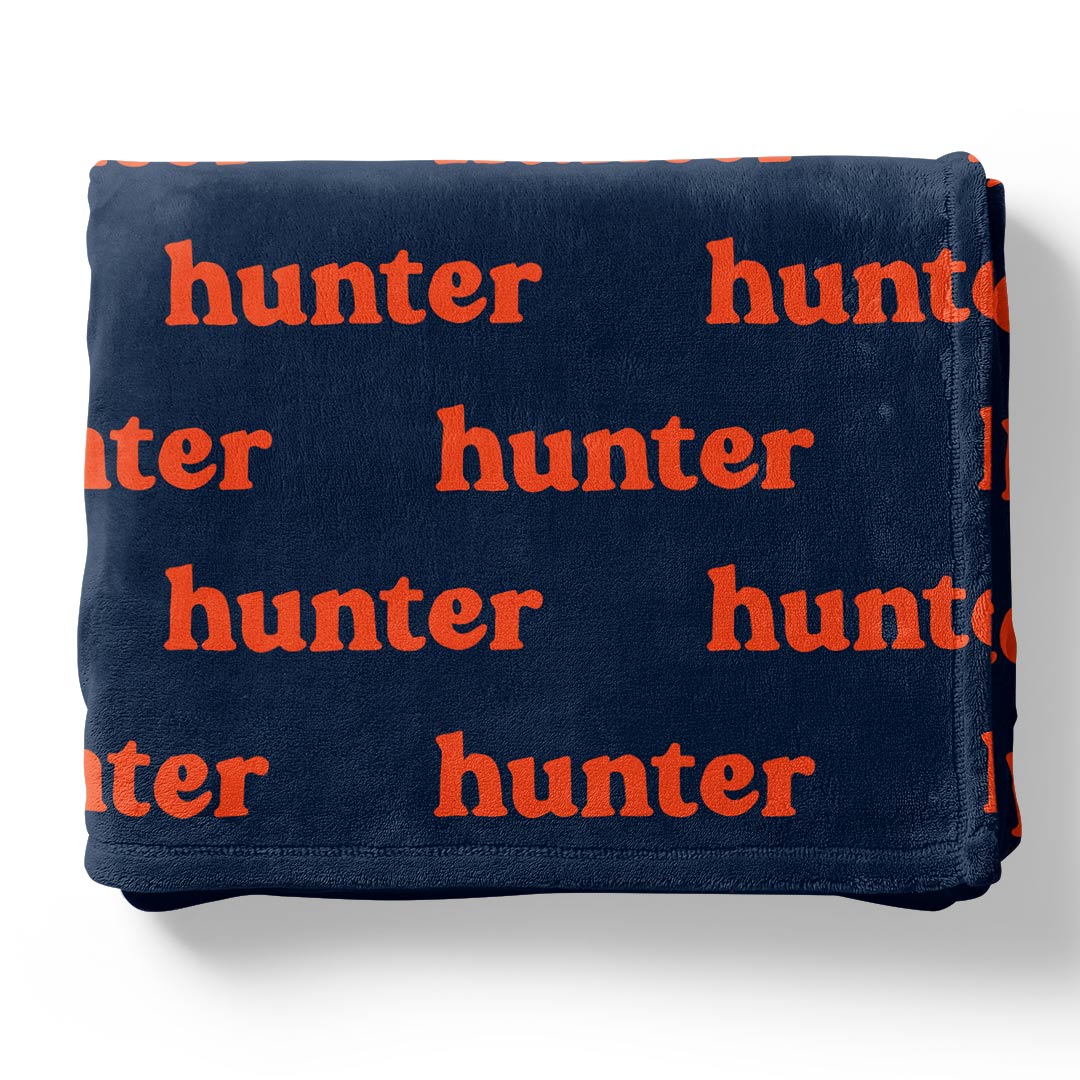  Personalized Color Blanket | Navy & Orange、mySite、layawaytickets
