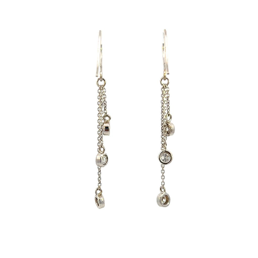 Estate 14K White Gold 0.60ctw Diamond Drop Earrings、mySite、botmansion