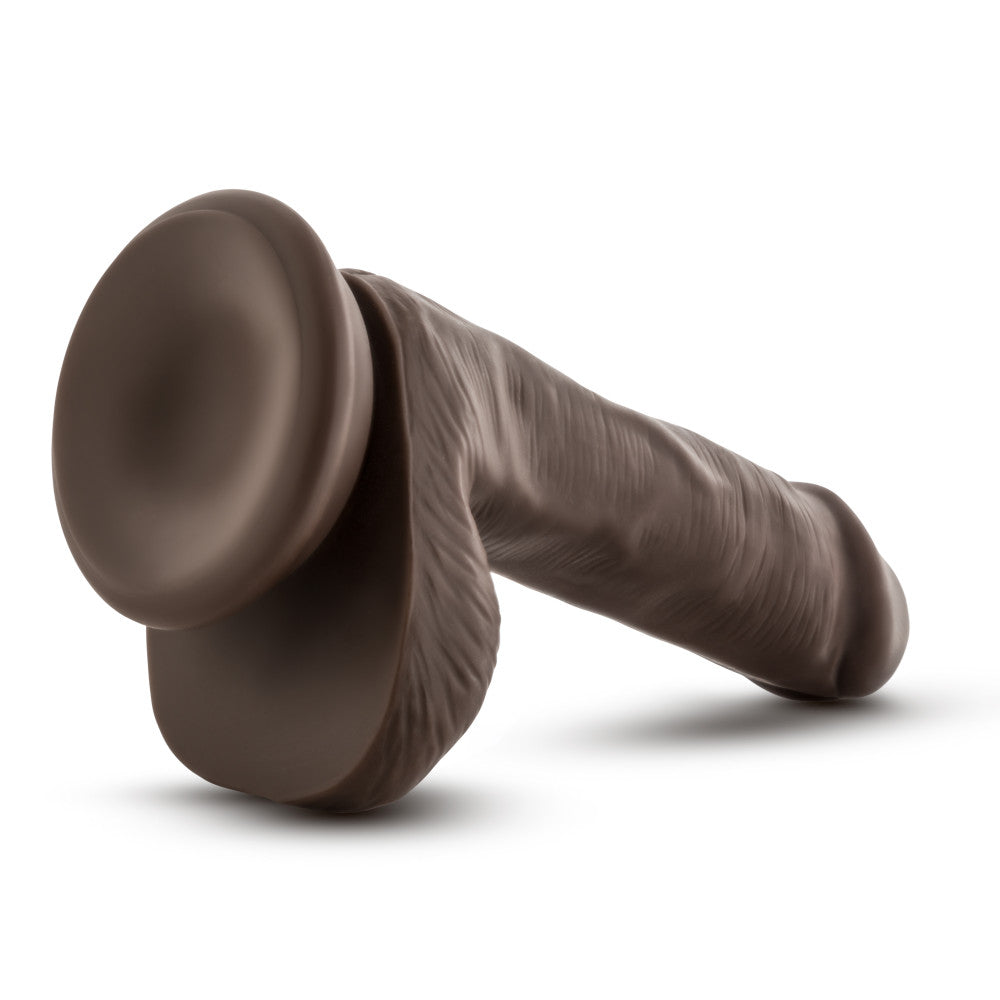 Dr. Skin Plus By Blush® | Realistic Chocolate 6.5-Inch Long Soft Yet Erect & Posable Dildo With Balls & Suction Cup Base、mySite、bottomscart