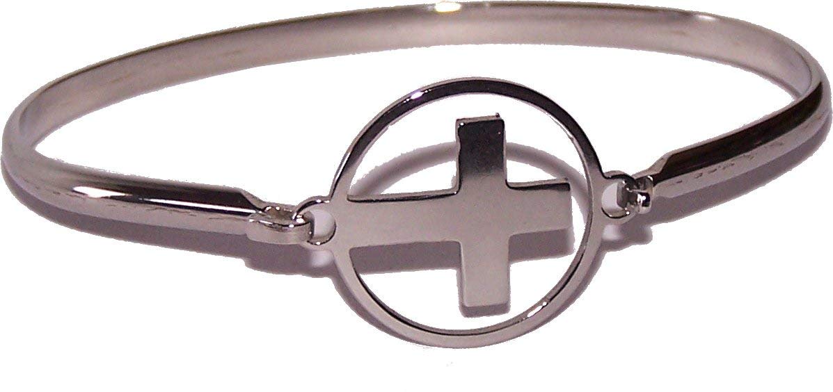 Bracelet silver tone with Cross - 2.5 Inches side width by 2 Inches vertical width、mySite、topwebapps