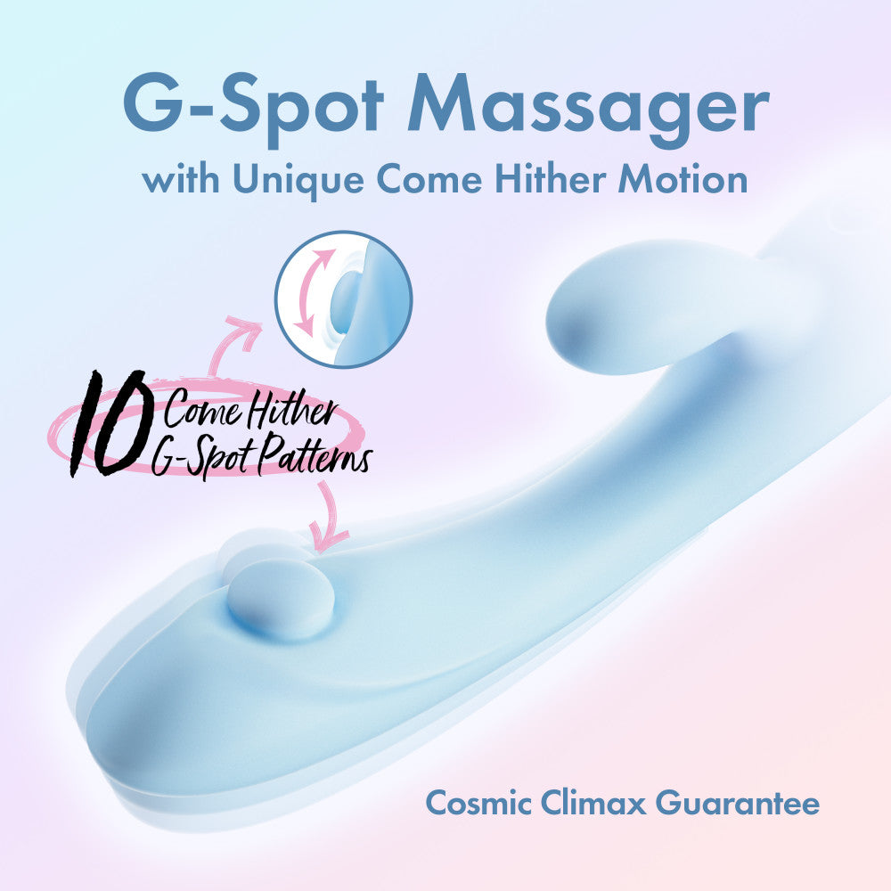 Play With Me By Blush® | Moondust Magic - 8 Inch G Spot Clitoral Rabbit Vibrator - 10 Dual Vibration Modes - Soft Silicone - Blue、mySite、bottomscart