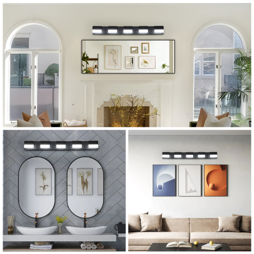 Modern Bathroom Vanity Lighting 6-Light LED Vanity Lights Over Mirror Bath Wall Lighting、、eastwooduniform