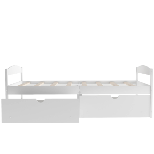 Twin size platform bed, with two drawers, espresso、、casual