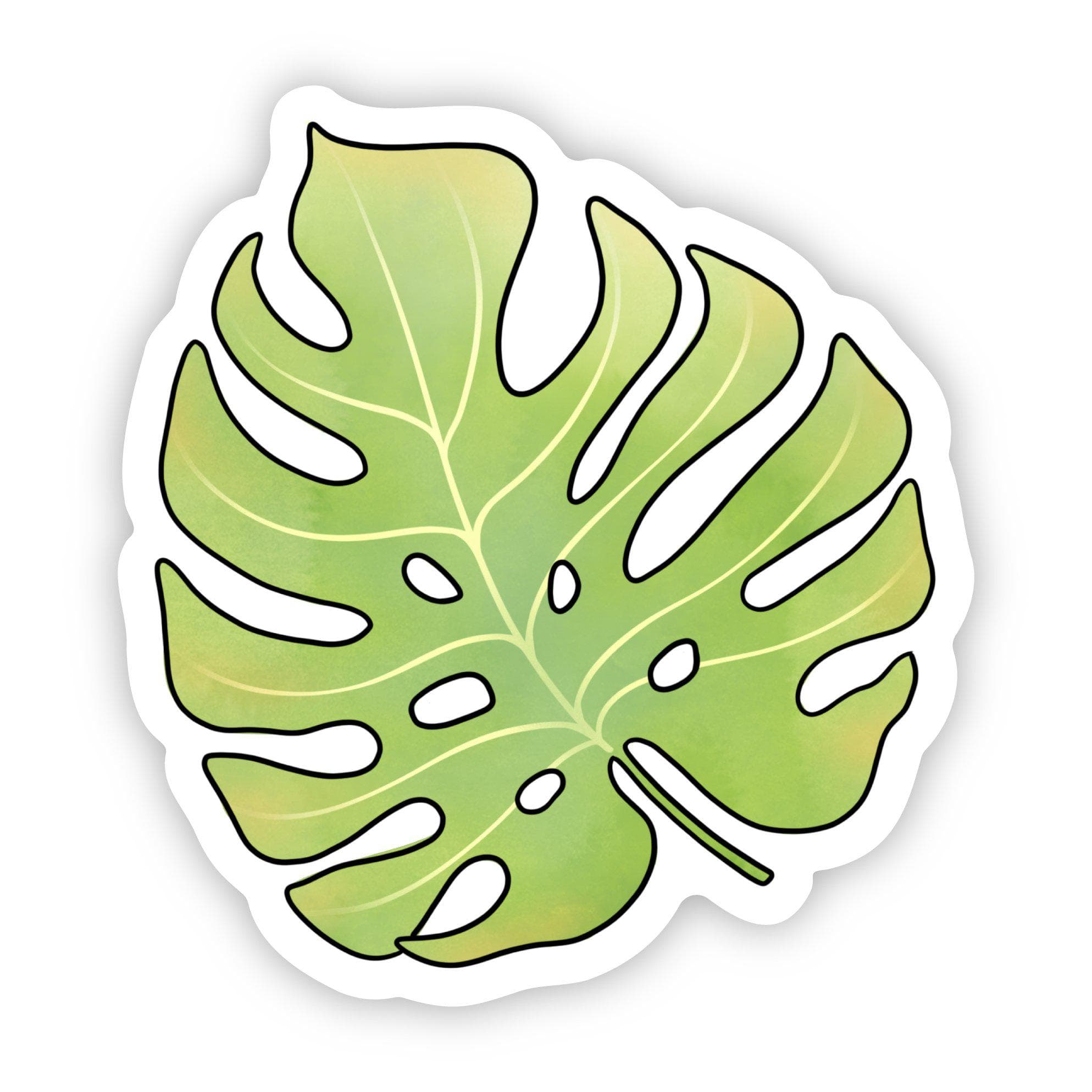  Green Leaf Aesthetic Sticker - Monstera、mySite、elrpsem3k
