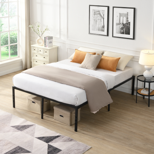 Twin Size Bed Frame , Heavy Duty Metal Bed Frame , Quick & Easy Assembly, No Noise, BlackTWIN、、casual