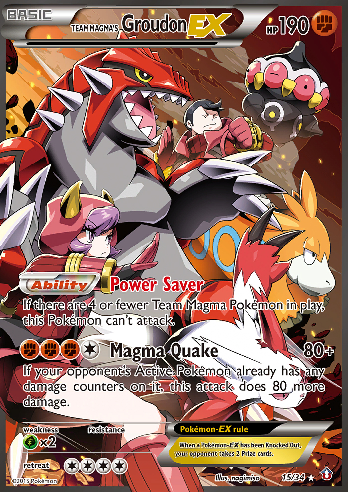 Team Magma's Groudon ex (15/34) XY: Double Crisis、mySite、waistdrama