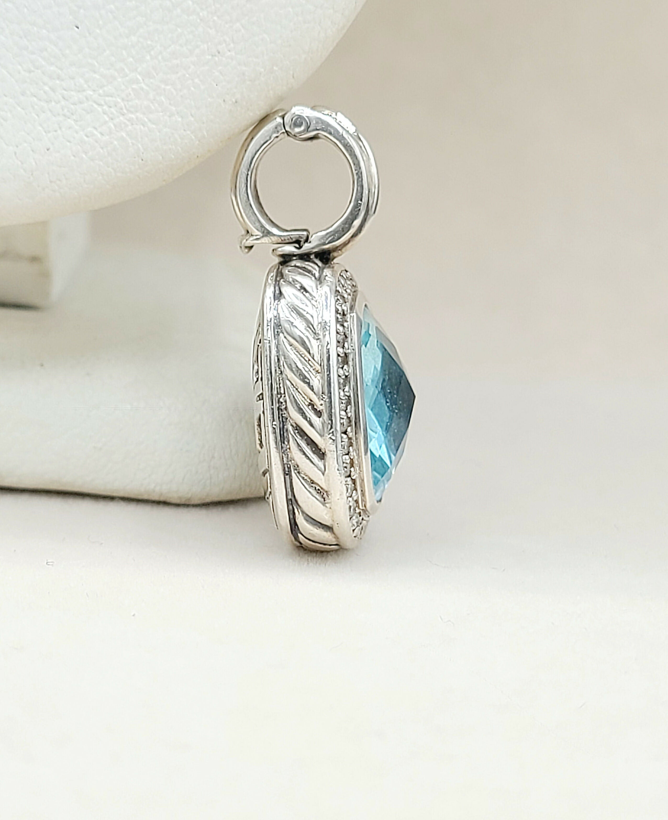 David Yurman Albion Pendant 14mm Blue Topaz & Diamonds、mySite、hinf8tx79