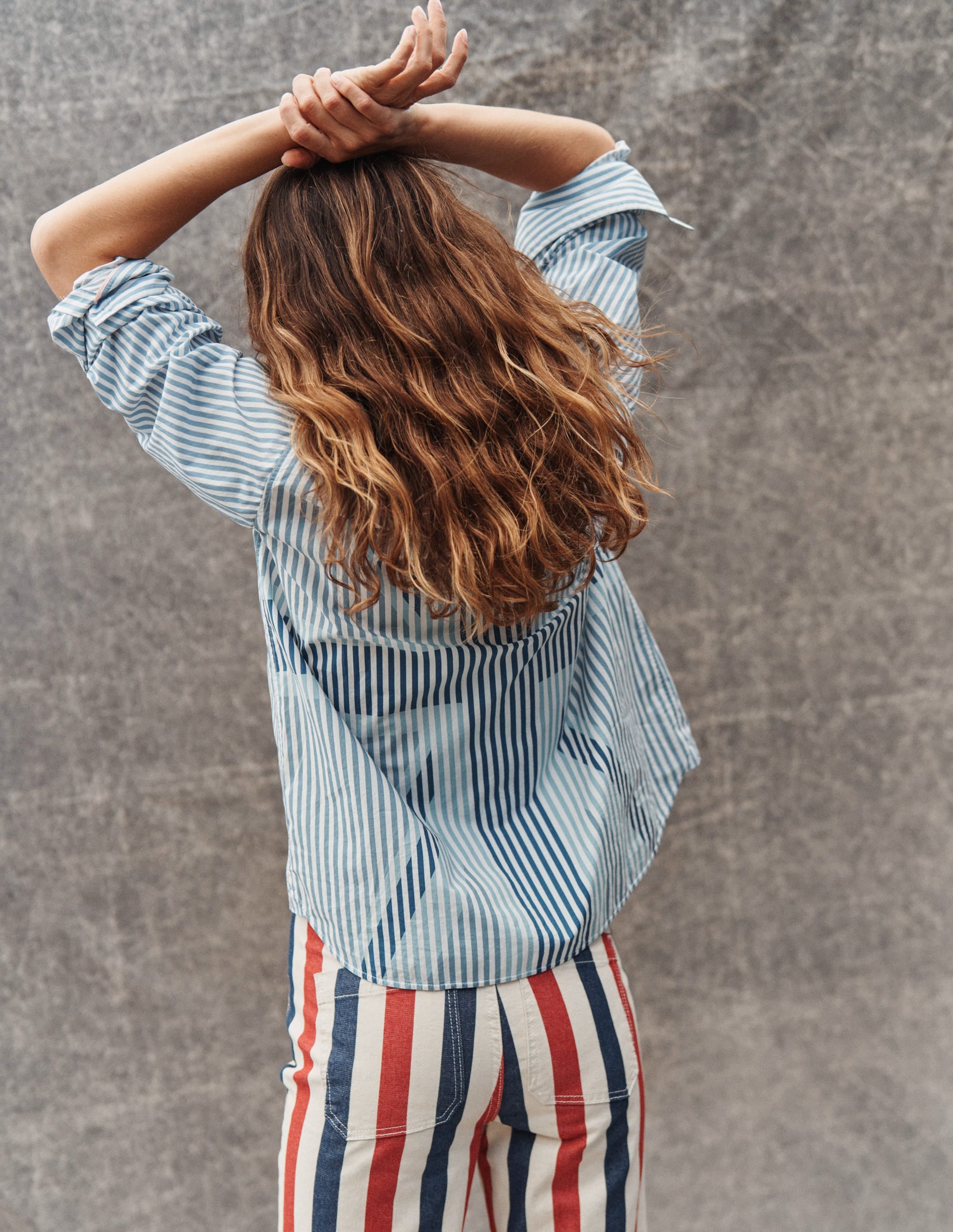  Connie Relaxed Cotton Shirt-Ticking Stripe Union Jack、mySite、ashleygrahame