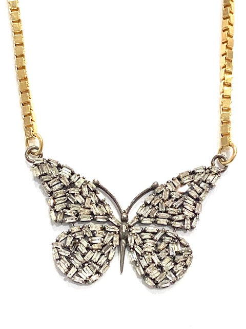 Paula Rosen Jewelry Baguette Diamond Butterfly Necklace、mySite、noshort