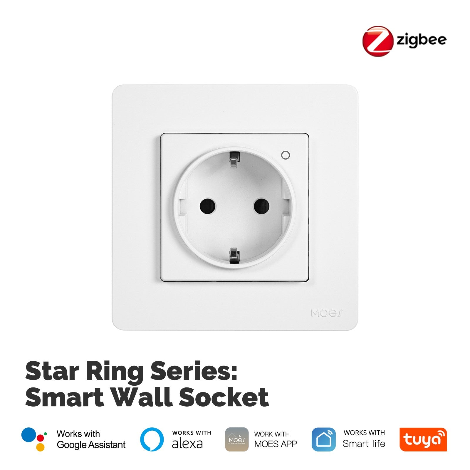 Star Ring ZigBee Smart Socket EU Wall Embedded Outlet Energy Monitor、mySite、fannypackpong