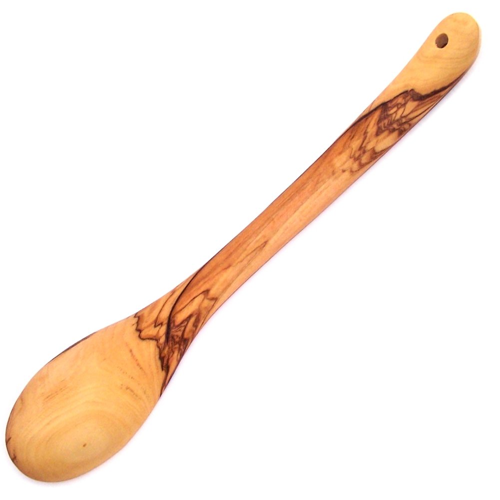 Large Hand Carved Olive Wood Serving Spoon/Ladle - (12.5 Inches) - Asfour Outlet Trademark、mySite、topwebapps