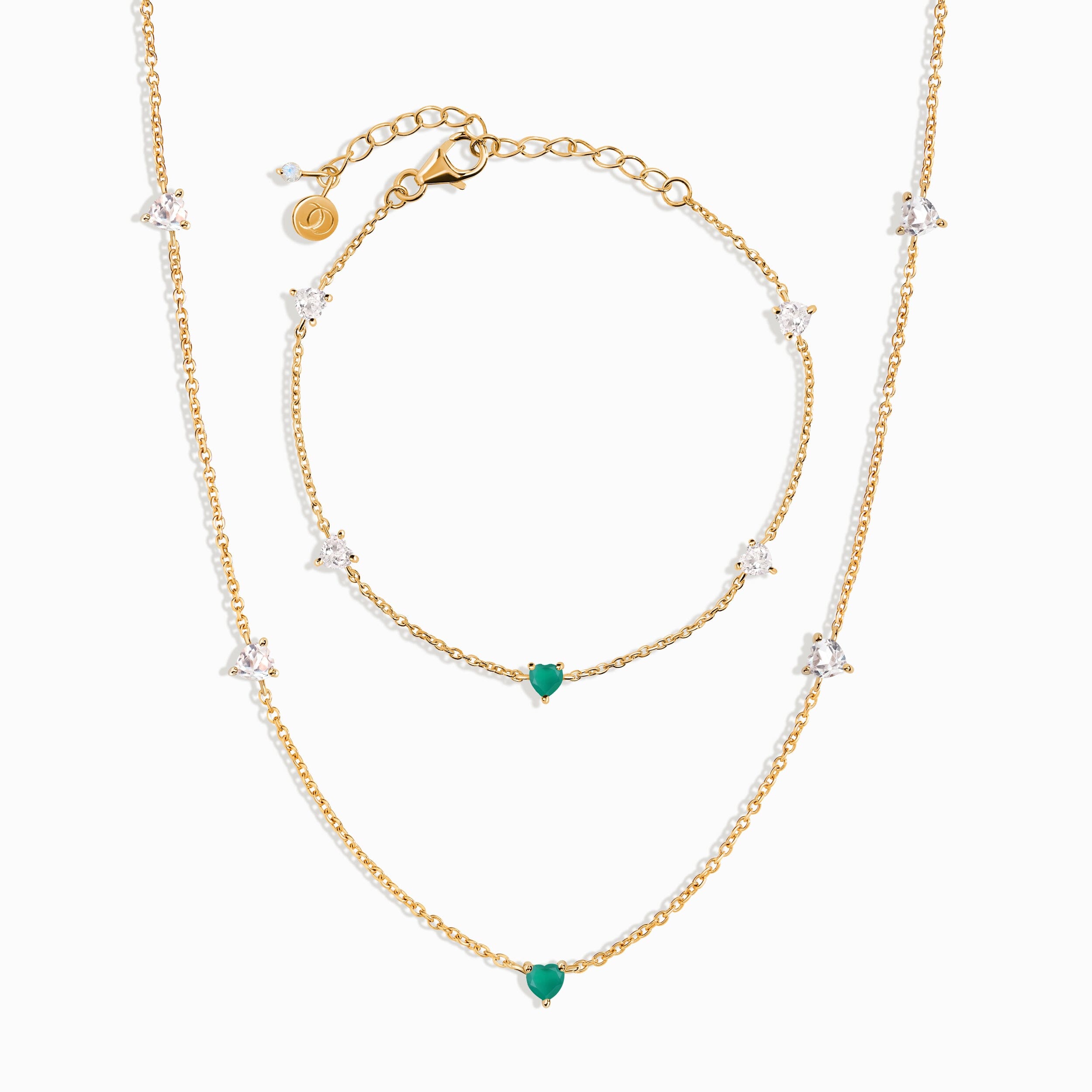 Green Onyx Never Without My Gem Necklace & Bracelet - May Birthstone、mySite、hinf8tx79