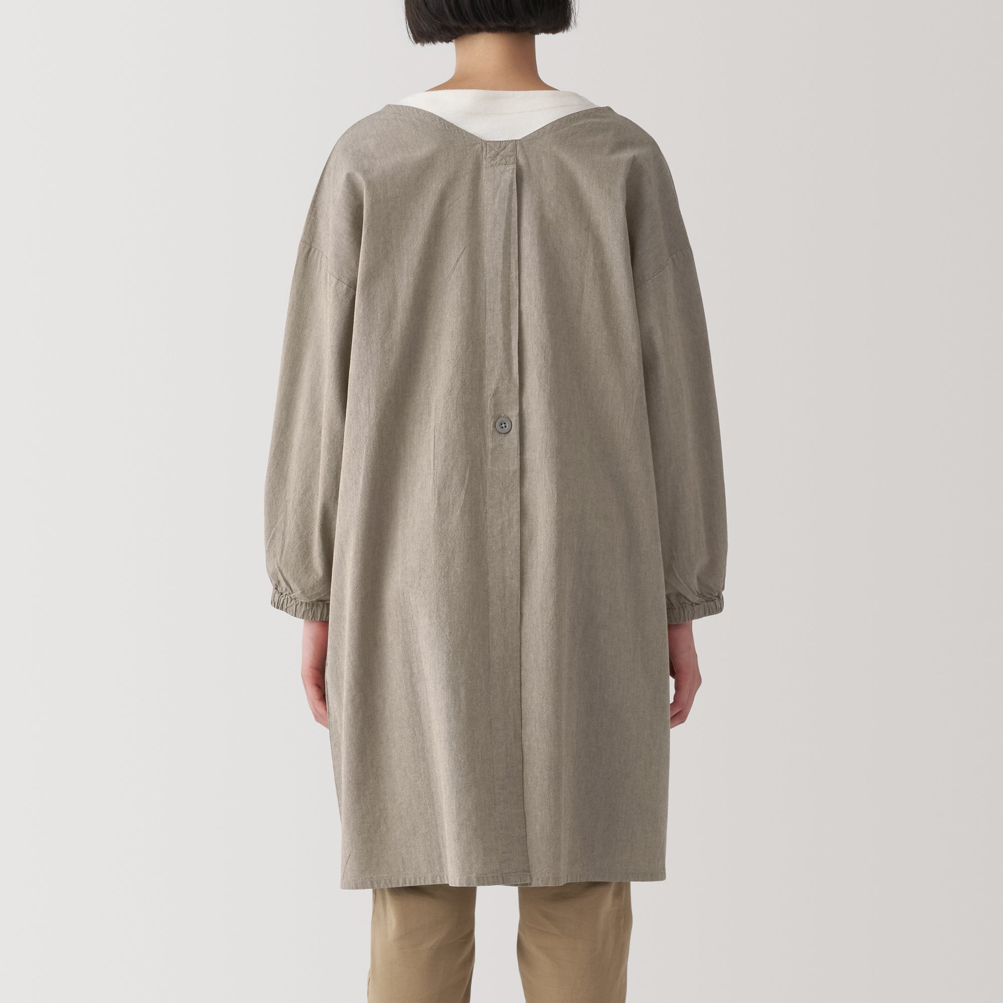  Easy Fit Long Sleeve Apron - Dark Beige、mySite、sugarbowlscore