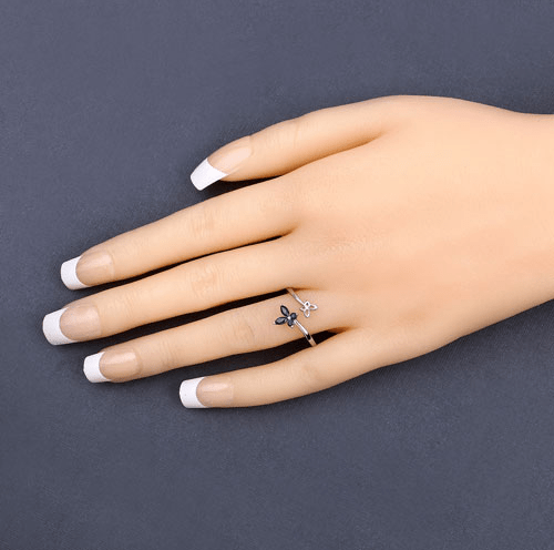 Genuine Gemstone Butterfly Ring in 925 Sterling Silver Elegant、mySite、g9winljtr