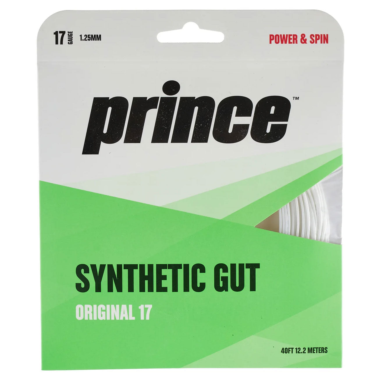 Prince Synthetic Gut 17/1.25 Original Tennis String (White)