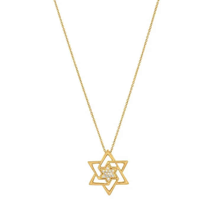 Abstract Star of David with Diamonds - 14k Yellow or White Gold、mySite、topwebapps