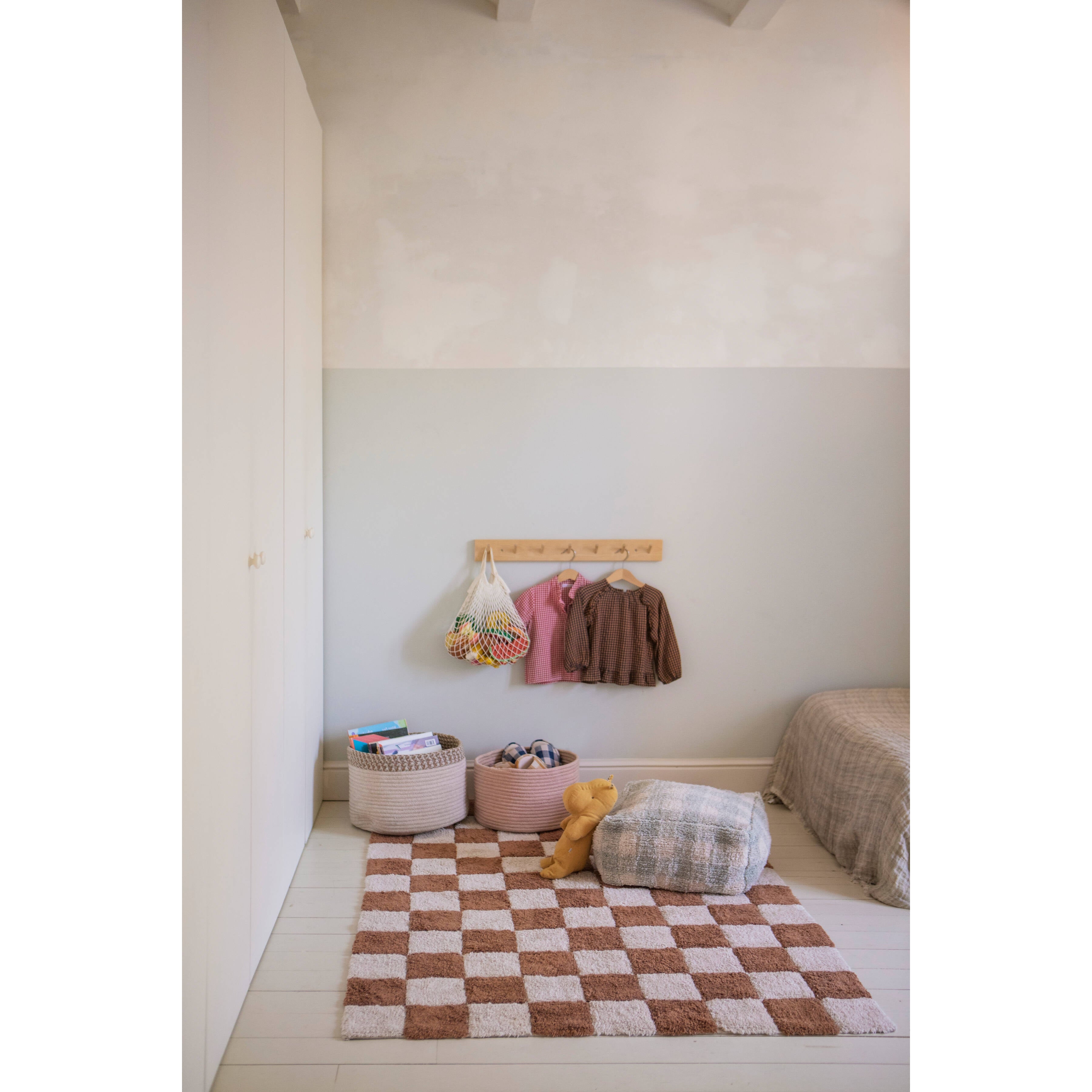 Little Chefs Vichy Blue Sage Pouf、mySite、gigharbornorthrealestate