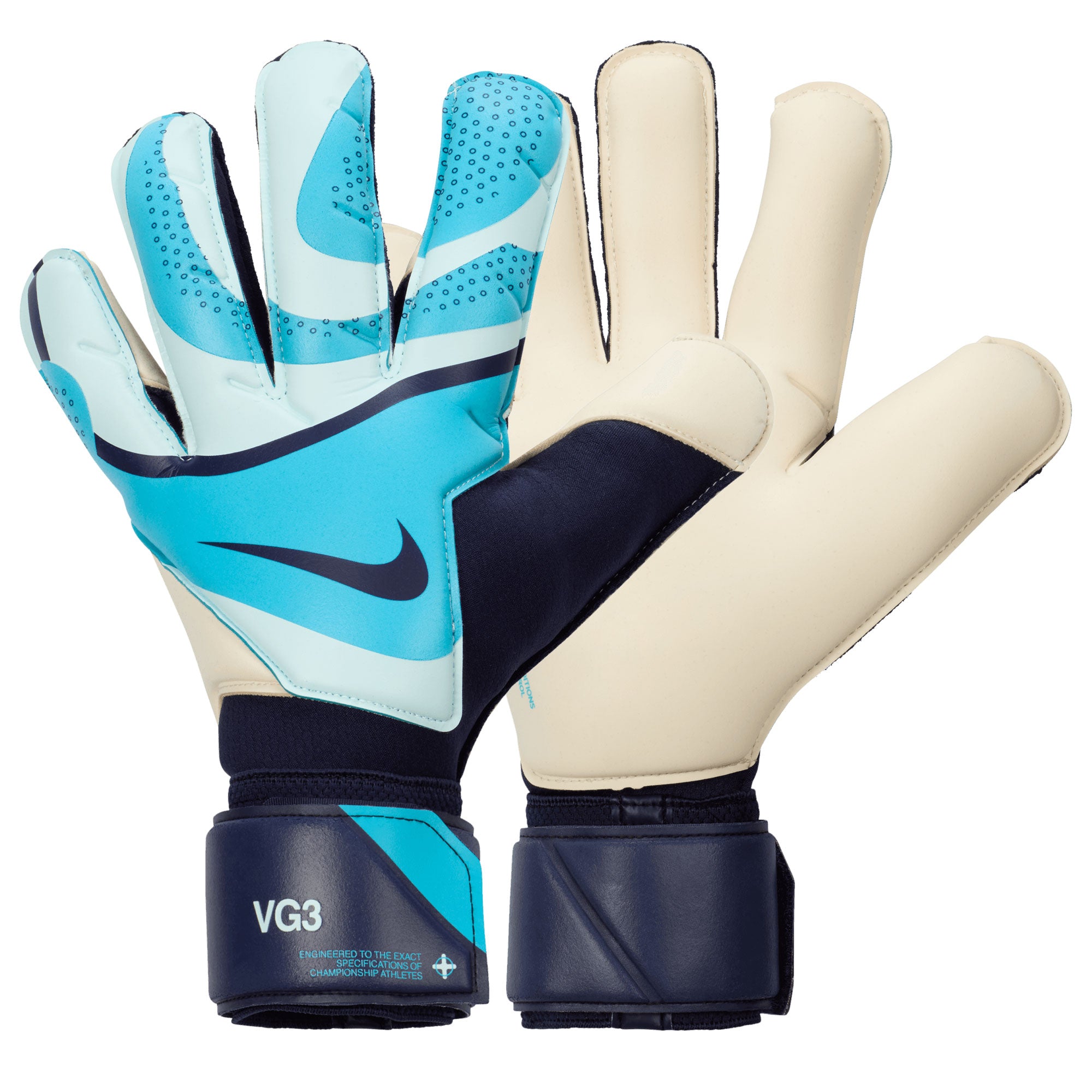 Nike Men's Vapor Grip 3 Goalkeeper Gloves Glacier Blue/Blackened Blue、mySite、bottomscart