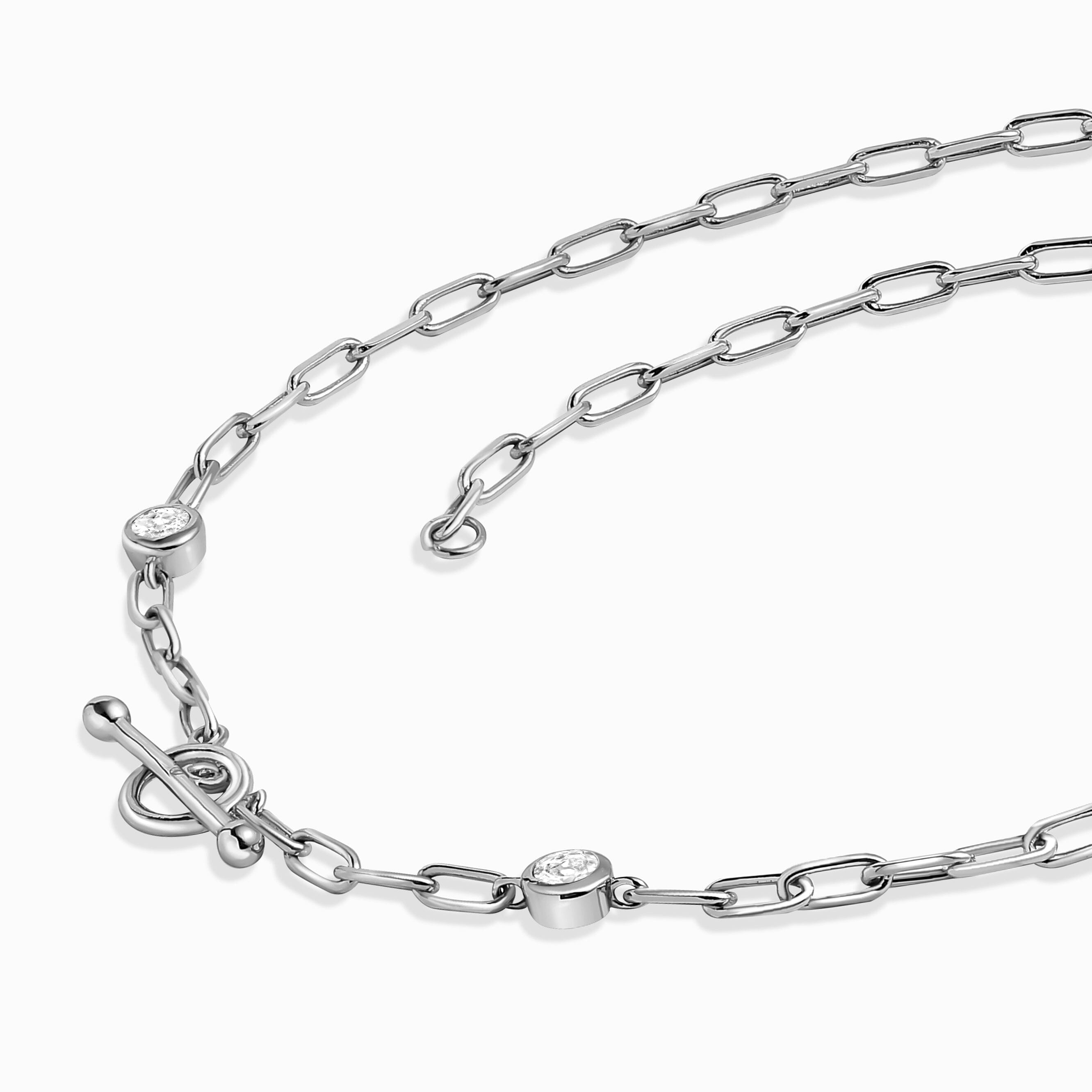 White Zircon Widelink Necklace - Talia T-Lock Look、mySite、hinf8tx79