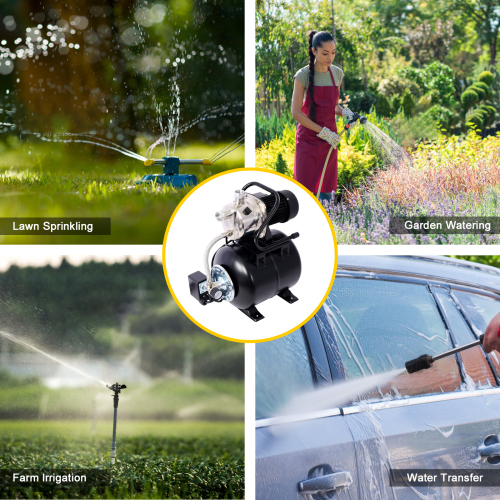 1.6HP Shallow Well Pump with Pressure Tank,garden water pump, Irrigation Pump,Automatic Water Booster Pump for Home Garden Lawn Farm、、eastwooduniform