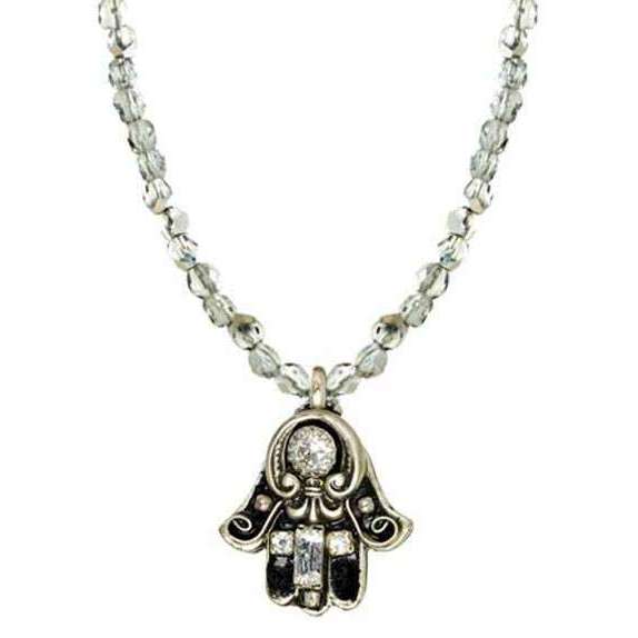 Michal Golan Black and Crystal Hamsa Necklace、mySite、topwebapps