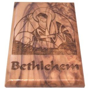 Holy Land Market Bethlehem Nativity Scene Magnet - Olive wood (6x4 cm or 2.4x1.6)、mySite、topwebapps