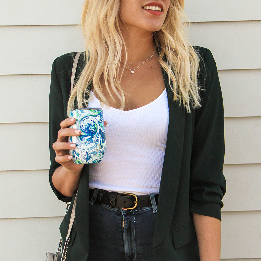 DRINCO 12oz Insulated Wine Tumbler Glass、mySite、camillekostekn