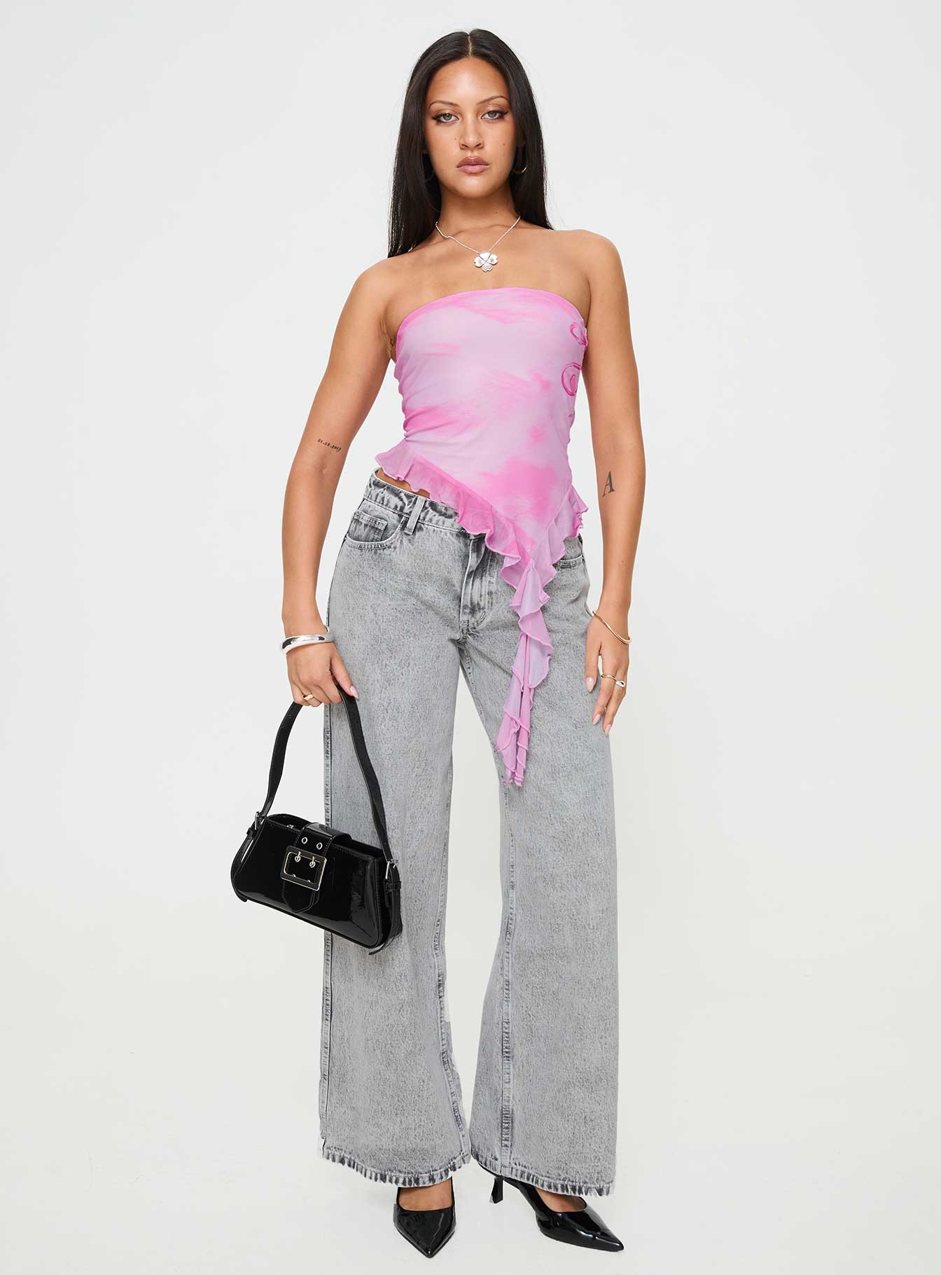 Travessa Asymmetric Tube Top Pink、mySite、solidvoid