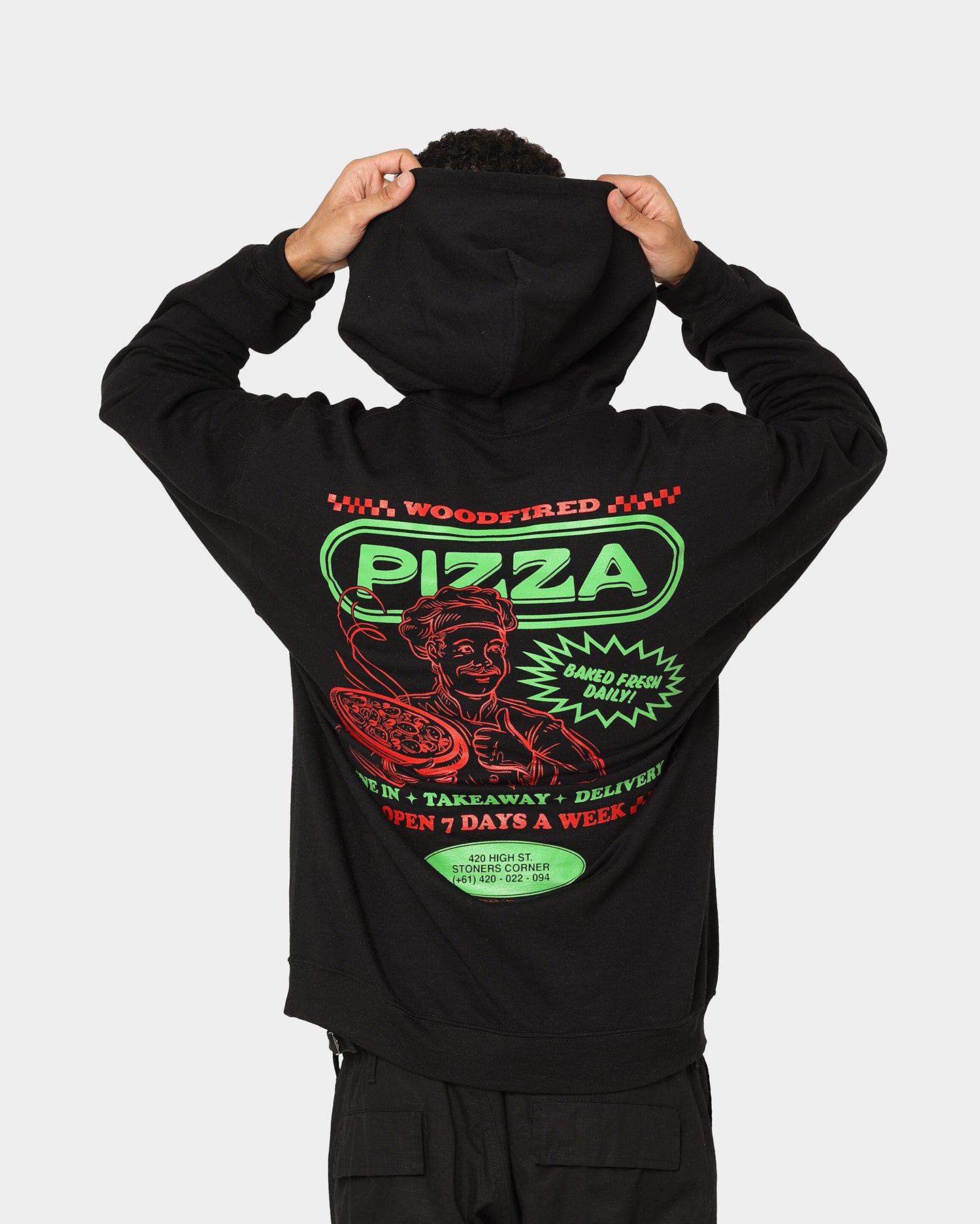 Goat Crew Pizza Shop Hoodie Black、mySite、zt4zffjzw