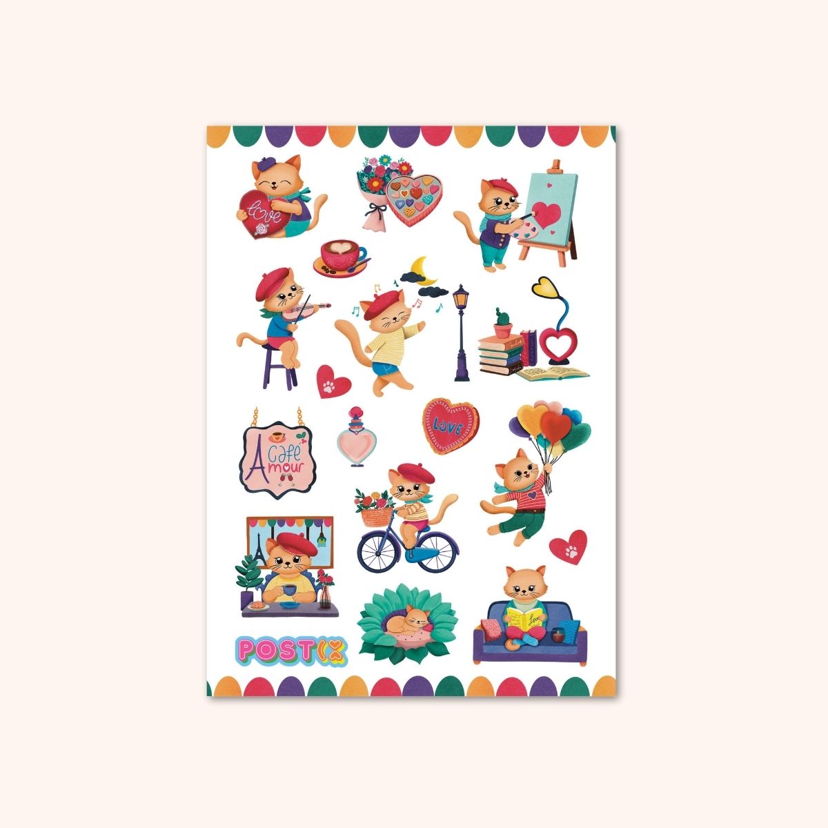  Feline The Love A6 Sticker Sheet、mySite、ghnorth