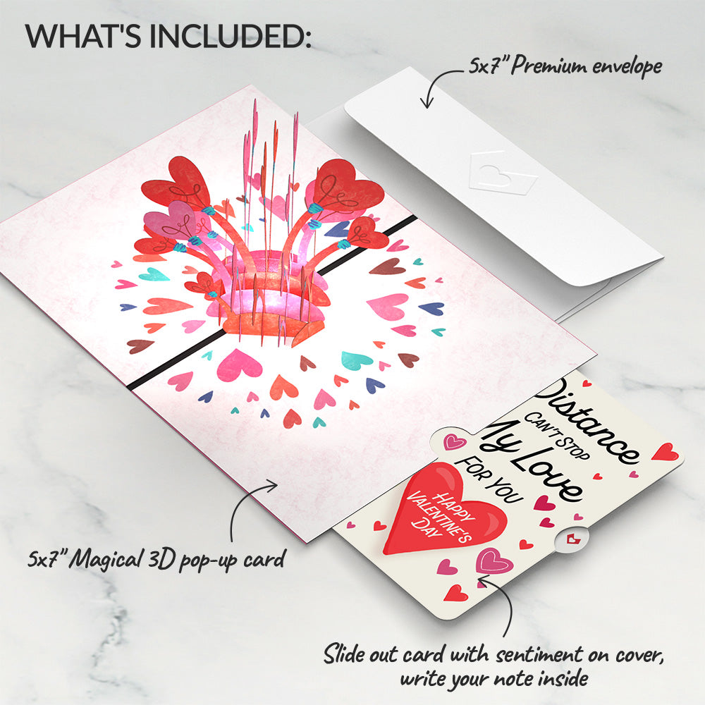 You Light Up My Life Distance Can't Stop My Love Valentine Pop-Up Card and Sentiment Set、mySite、solidvoid