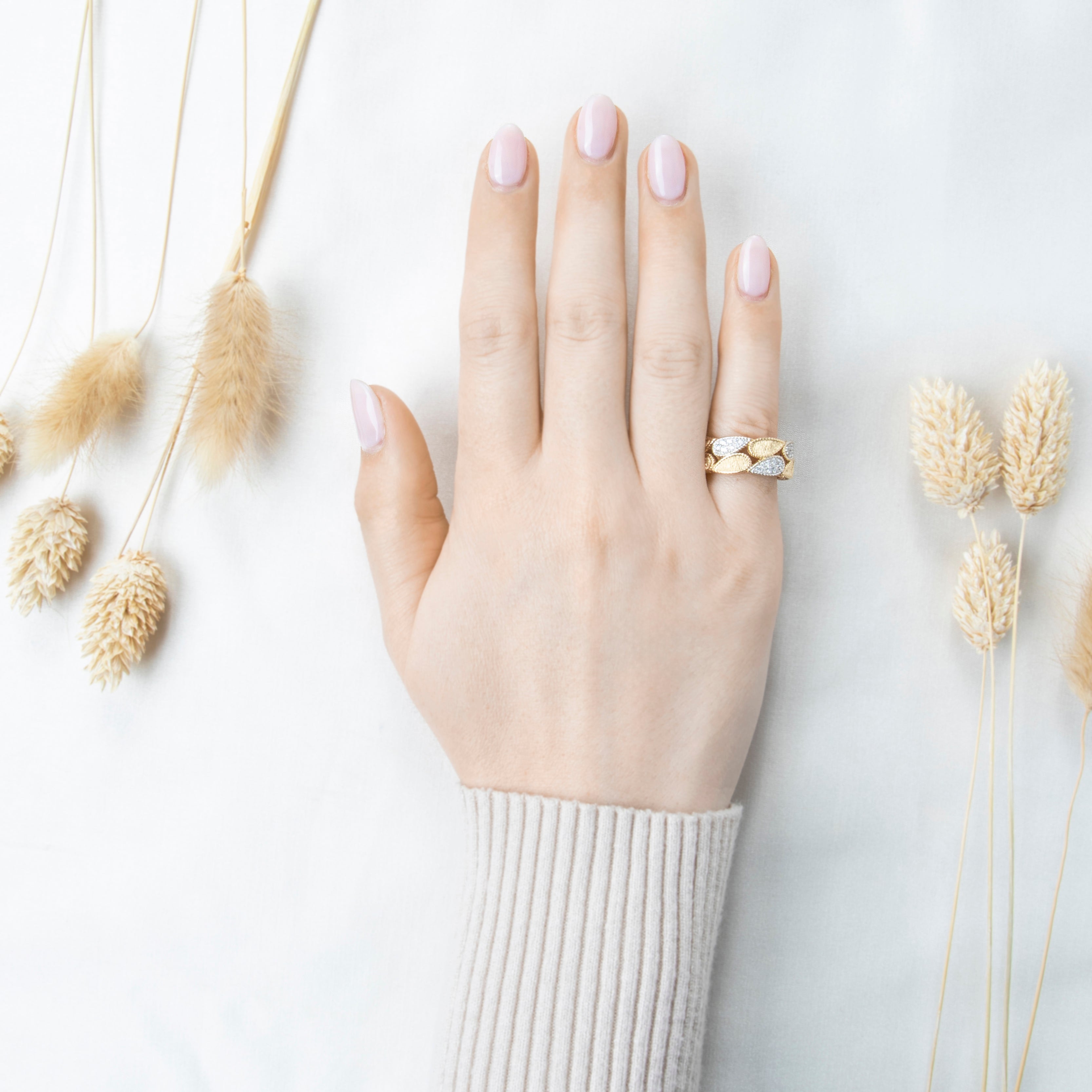 Vintage Heavy 14k Yellow Gold .43cttw Diamond Botanical Band Ring 7.00、mySite、hinf8tx79