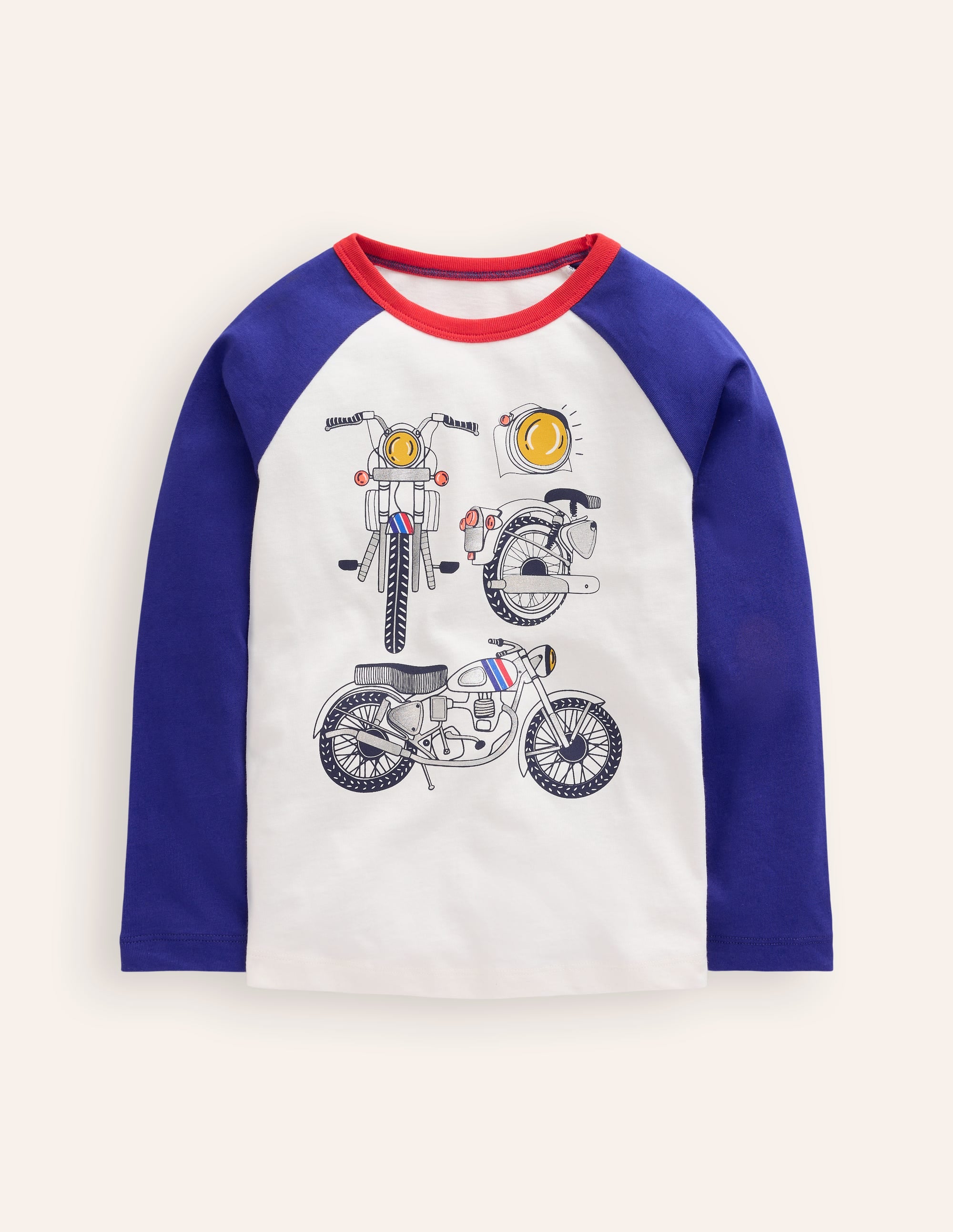  Printed Logo Raglan T-Shirt-Blue Heron Bikes、mySite、ashleygrahame
