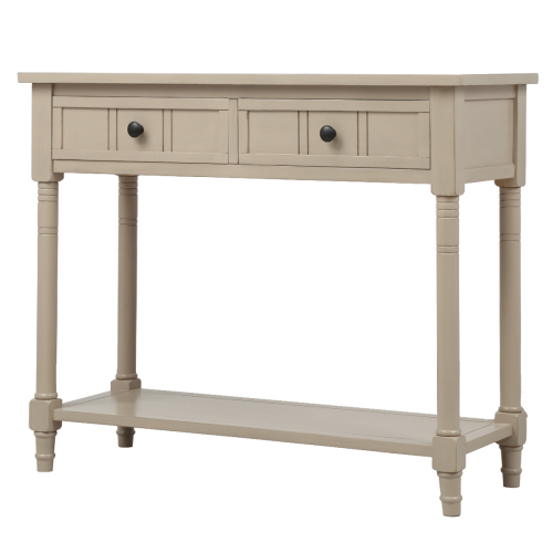 TREXM Daisy Series Console Table Traditional Design with Two Drawers and Bottom Shelf (Espresso)、、casual
