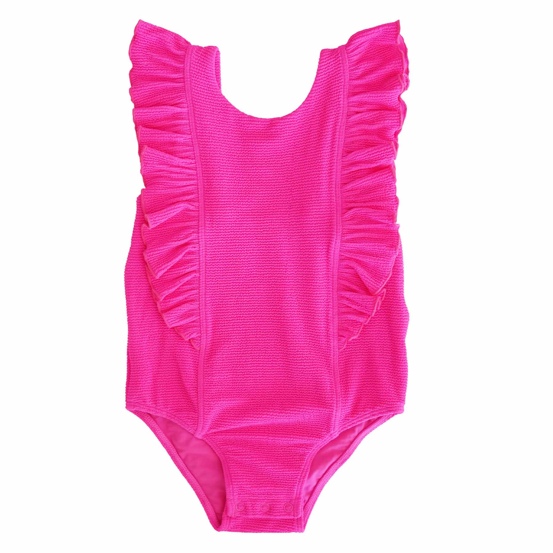  Double Ruffle Crinkle One-Piece | Neon Pink、mySite、layawaytickets
