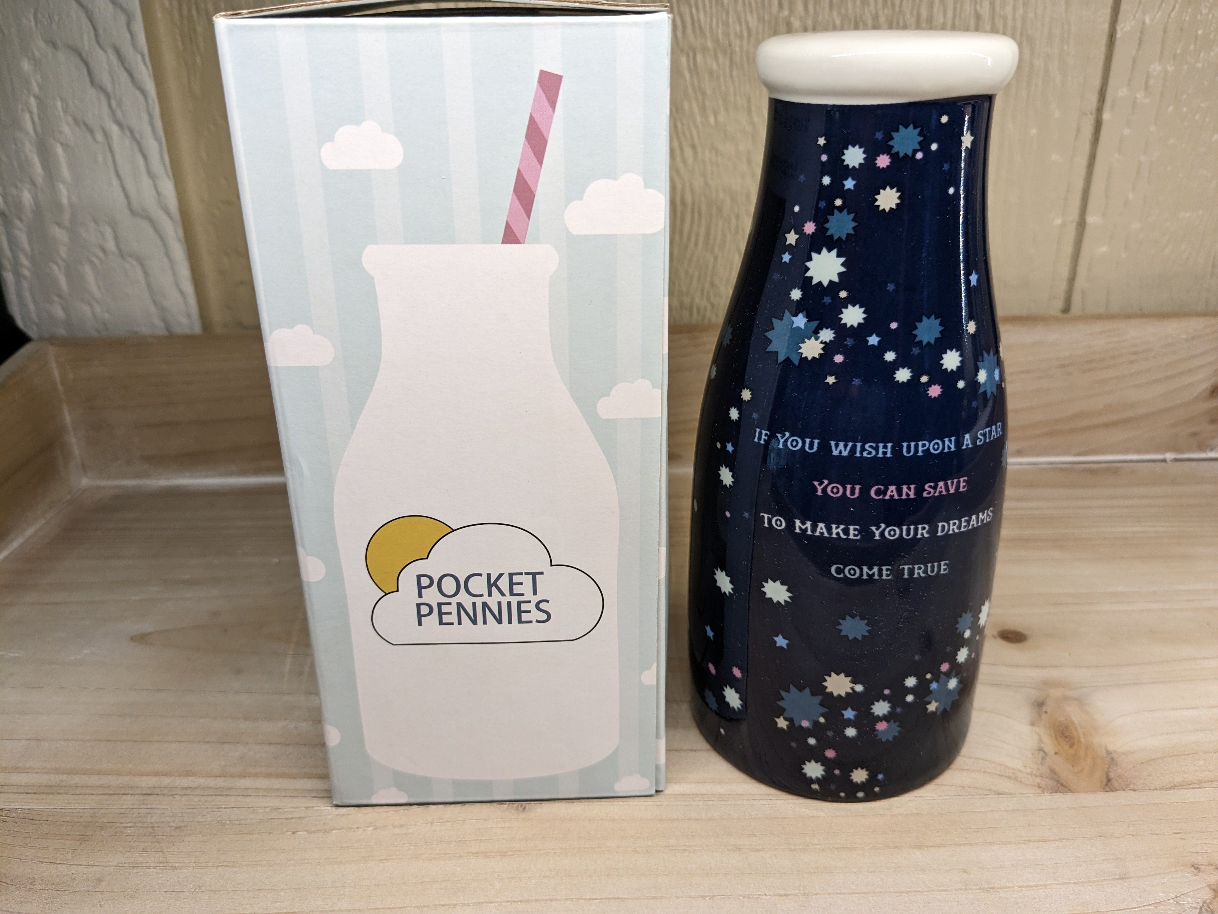 Wish Upon A Star Pocket Pennies Jar for Children、mySite、g9winljtr