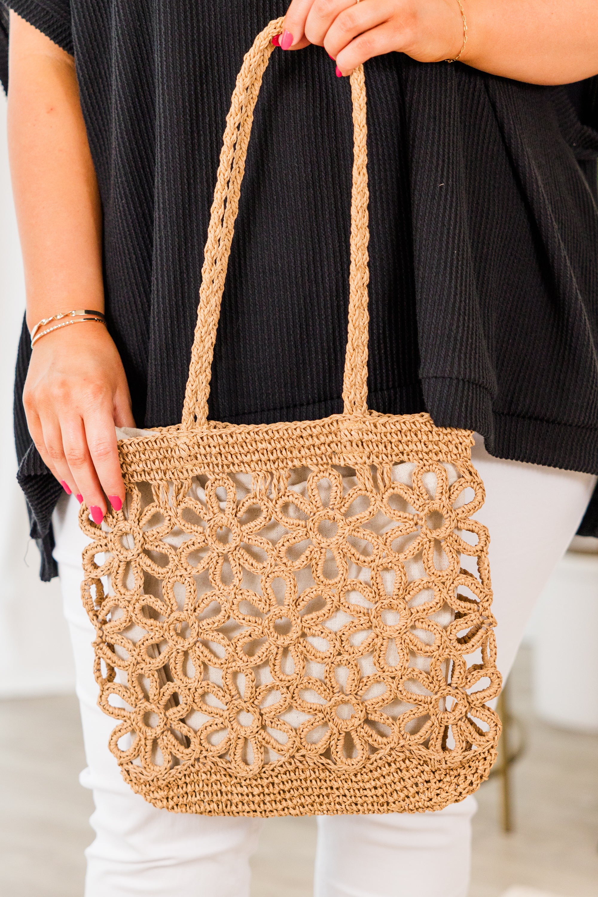  Floral Meadow Handbag, Taupe、mySite、justintrudeaud