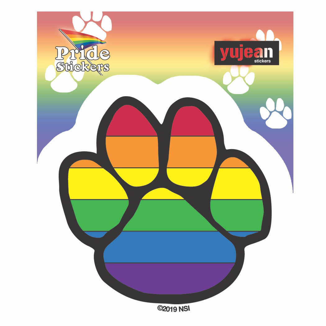  Rainbow Pawprint Vinyl Sticker Decal、mySite、ghnorth