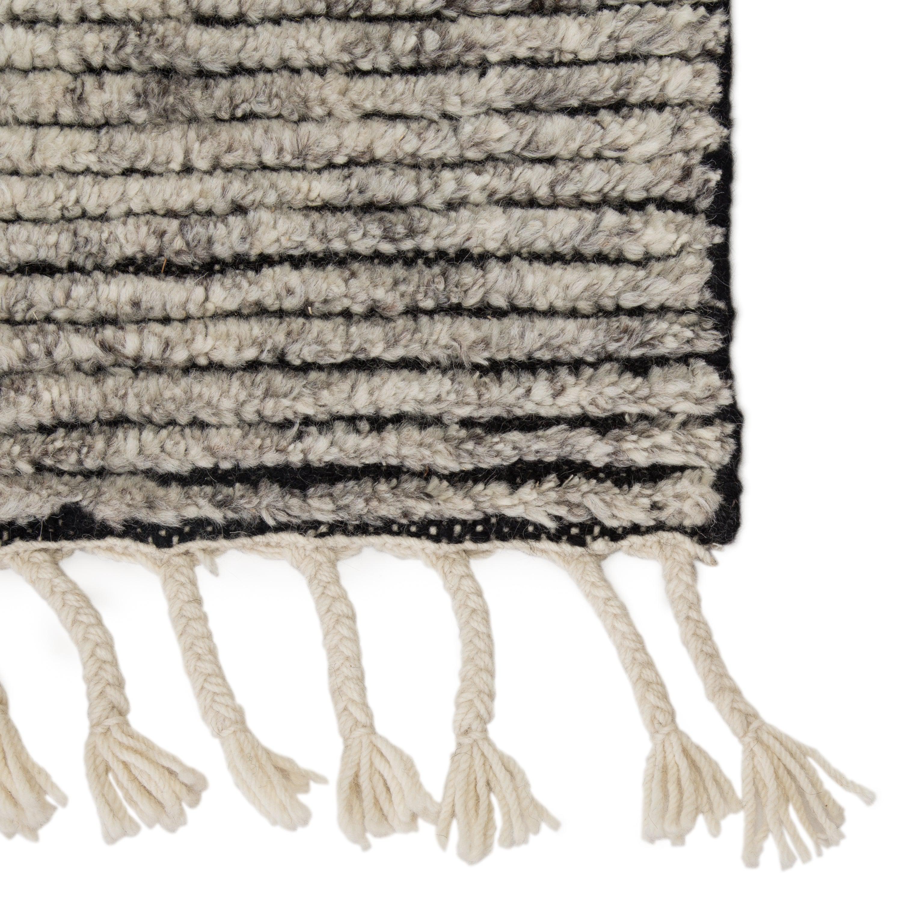 Alpine Hand-Knotted Striped White Gray Area Rug、mySite、gigharbornorthrealestate