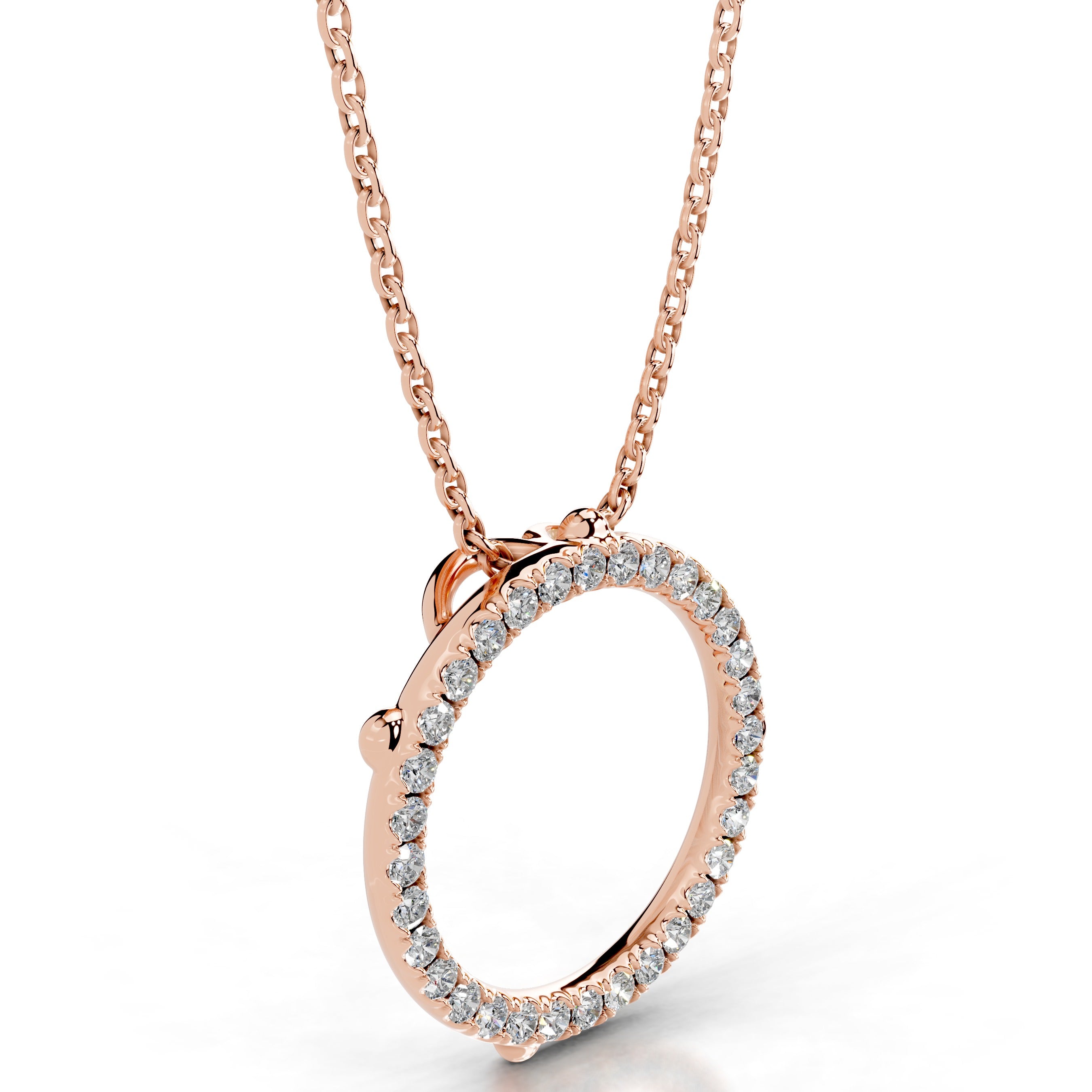 Eternal Love Lab Grown Diamond Necklace - 14K Rose Gold、mySite、hinf8tx79