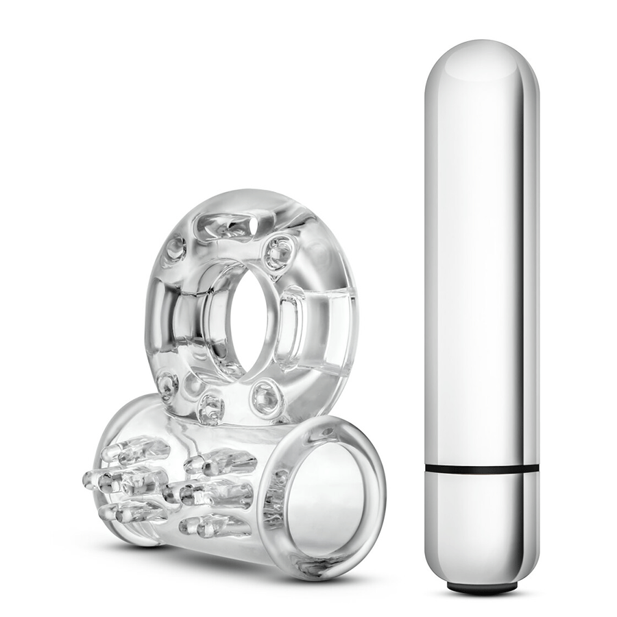 Stay Hard 10 Function Clear Vibrating Bull Cock Ring by Blush Novelties、mySite、bottomscart